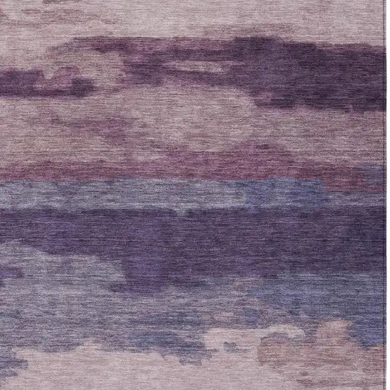 Eggplant And Purple Abstract Washable Indoor Outdoor Area Rug Photo 9