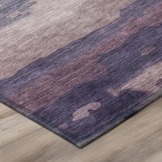 Eggplant And Purple Abstract Washable Indoor Outdoor Area Rug Photo 7
