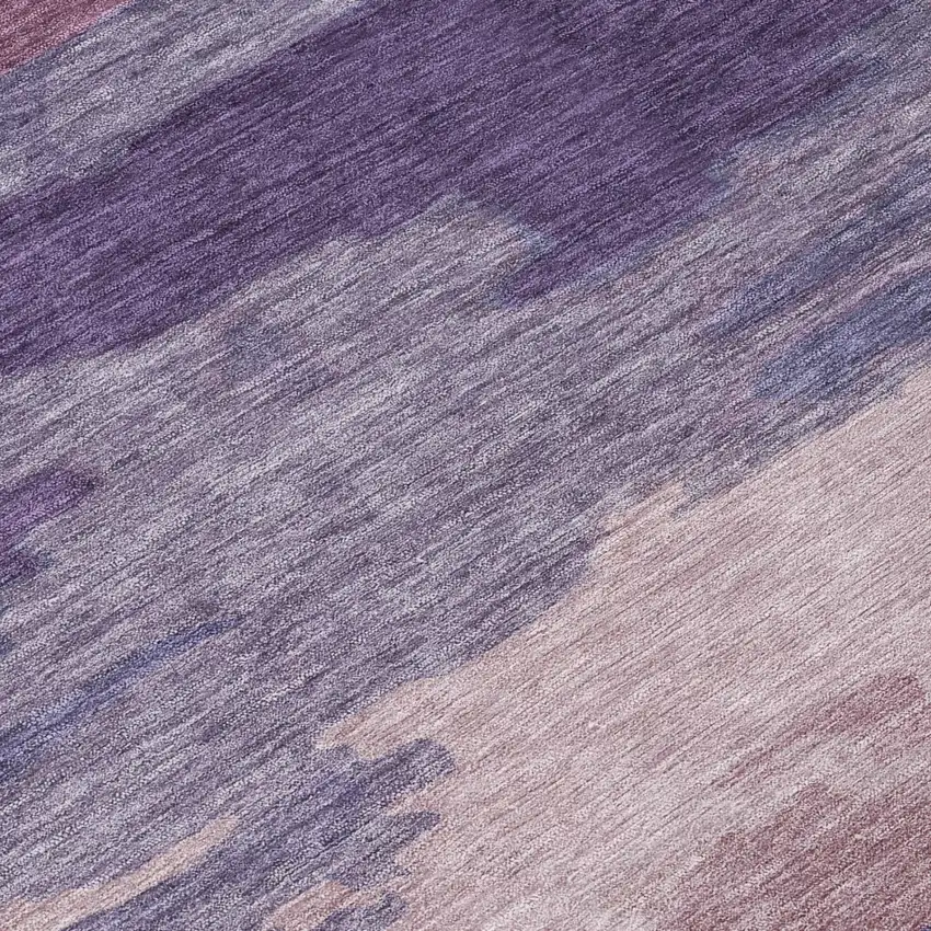 Eggplant And Purple Abstract Washable Indoor Outdoor Area Rug Photo 6