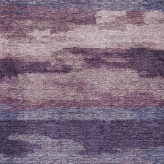 Eggplant And Purple Abstract Washable Indoor Outdoor Area Rug Photo 5