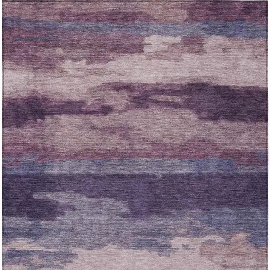 Eggplant And Purple Abstract Washable Indoor Outdoor Area Rug Photo 4