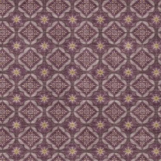 Eggplant And Purple Geometric Washable Indoor Outdoor Area Rug Photo 2
