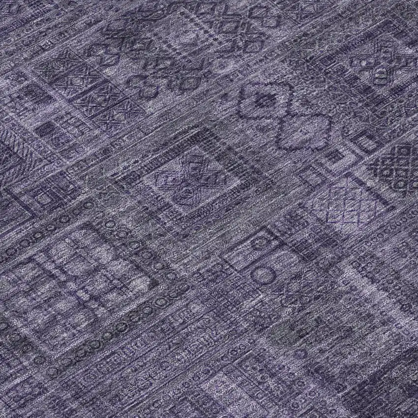 Eggplant And Purple Oriental Washable Indoor Outdoor Area Rug Photo 4