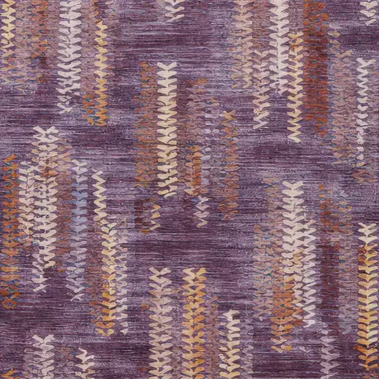 Eggplant And Purple Striped Washable Indoor Outdoor Area Rug Photo 1