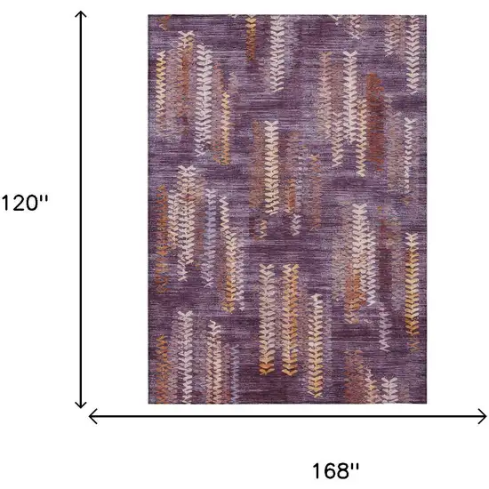 Eggplant And Purple Striped Washable Indoor Outdoor Area Rug Photo 8