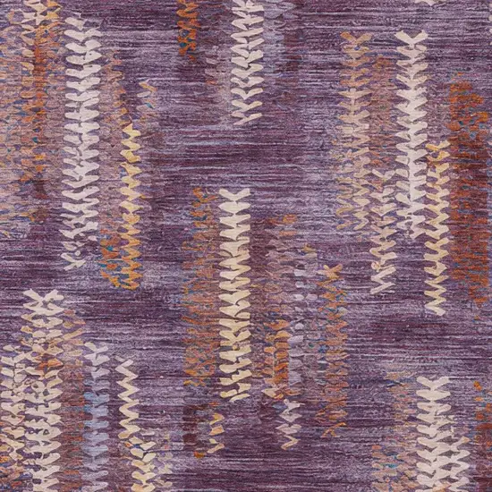 Eggplant And Purple Striped Washable Indoor Outdoor Area Rug Photo 4