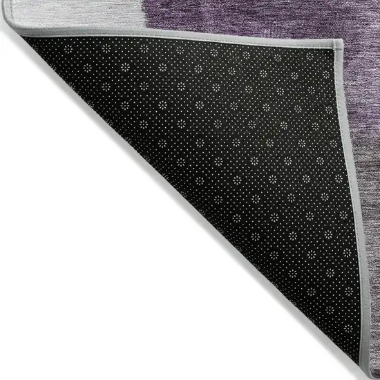 Eggplant Black And Lavender Geometric Washable Indoor Outdoor Area Rug Photo 4
