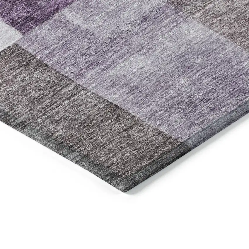 Eggplant Black And Lavender Geometric Washable Indoor Outdoor Area Rug Photo 5