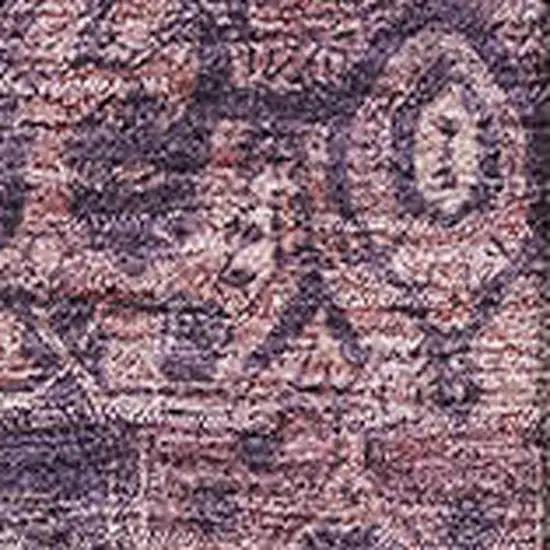 Eggplant Gold And Gray Oriental Washable Area Rug With UV Protection Photo 2