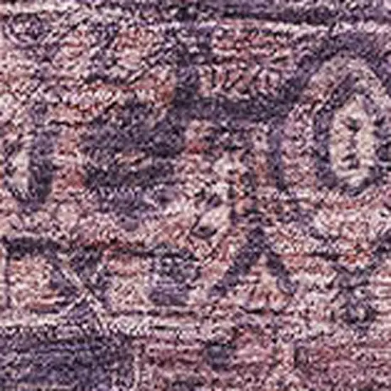 Eggplant Gold And Gray Oriental Washable Area Rug With UV Protection Photo 2