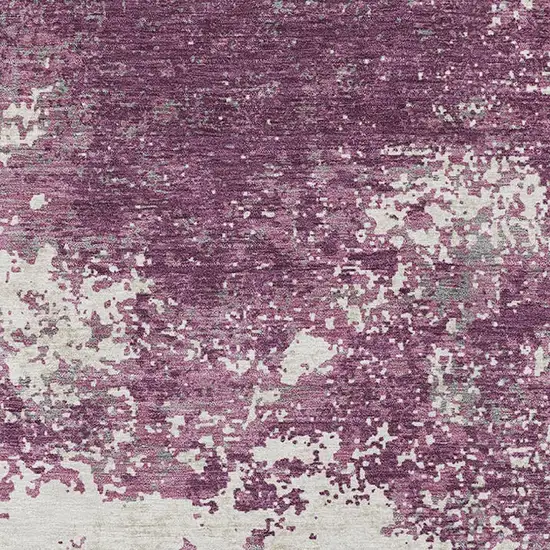 Eggplant Gray And Ivory Abstract Washable Indoor Outdoor Area Rug Photo 6