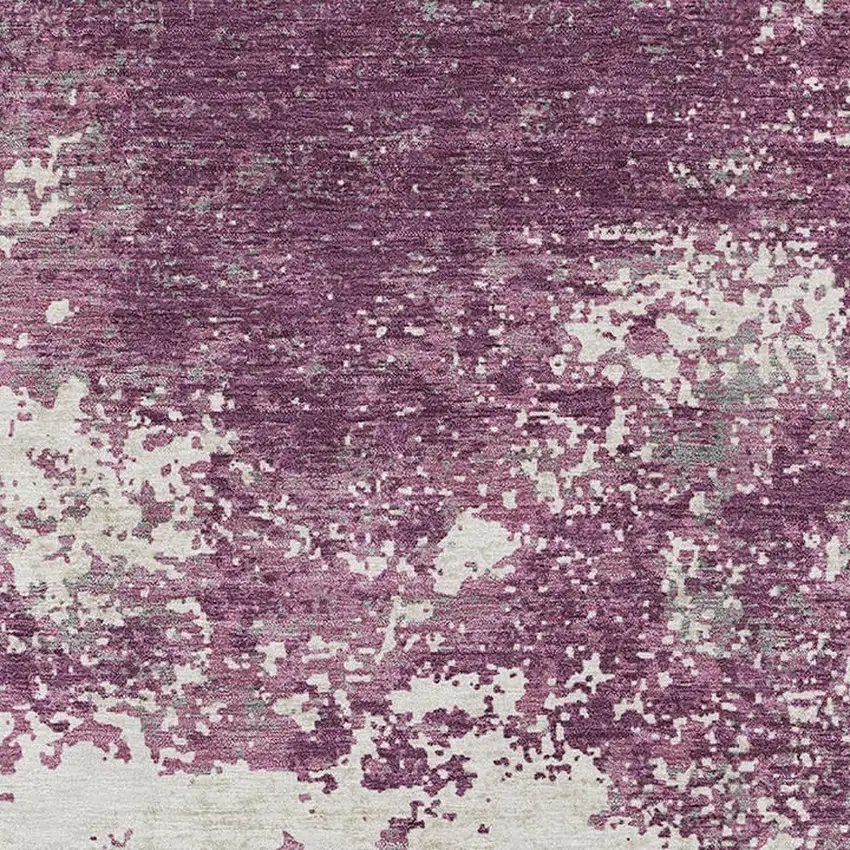 Eggplant Gray And Ivory Abstract Washable Indoor Outdoor Area Rug Photo 6