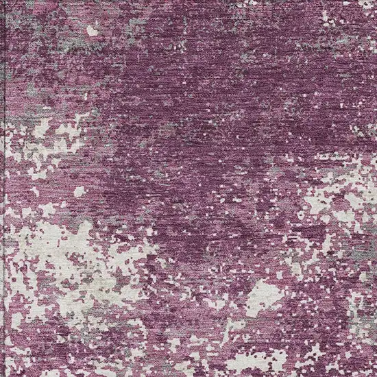 Eggplant Gray And Ivory Abstract Washable Indoor Outdoor Area Rug Photo 6