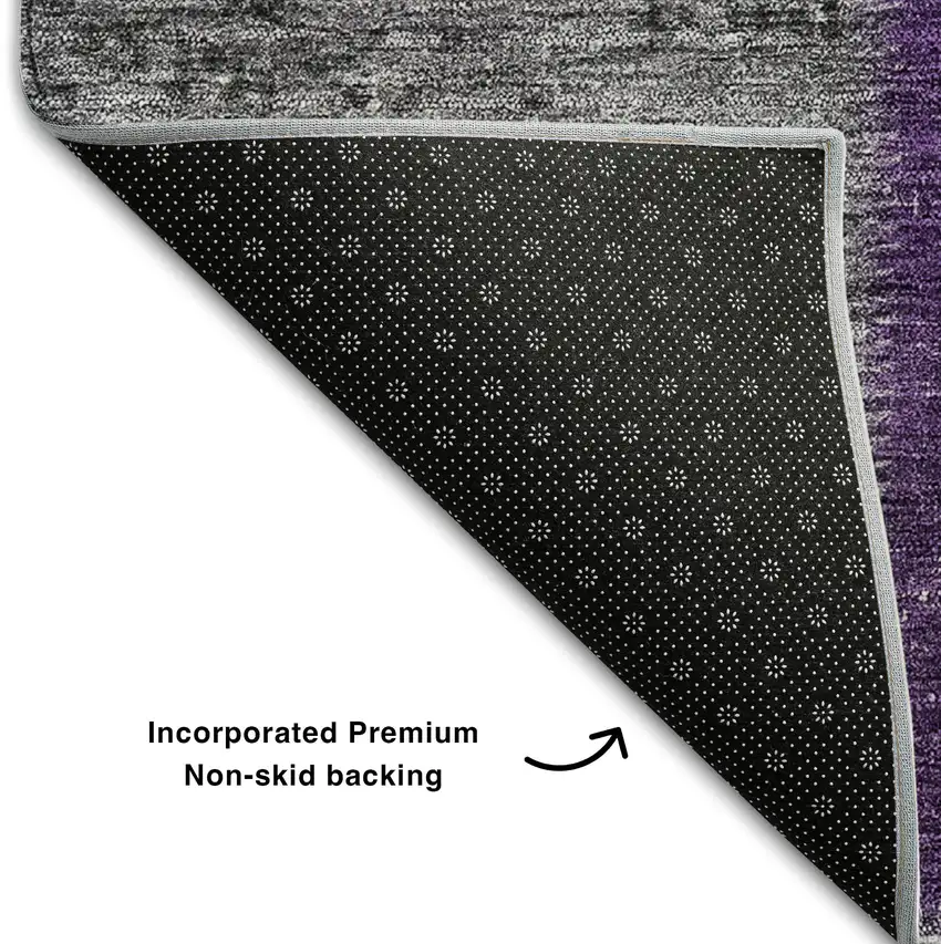 Eggplant Gray And Purple Patchwork Washable Area Rug With UV Protection Photo 7