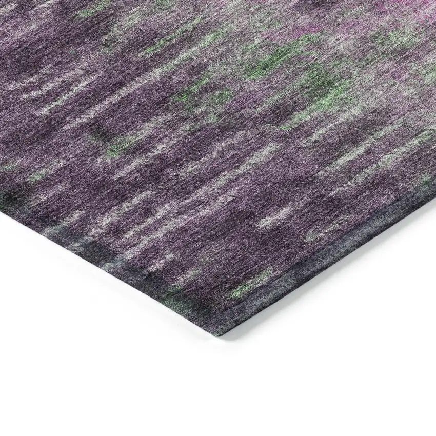 Eggplant Green And Blue Abstract Washable Indoor Outdoor Area Rug Photo 6