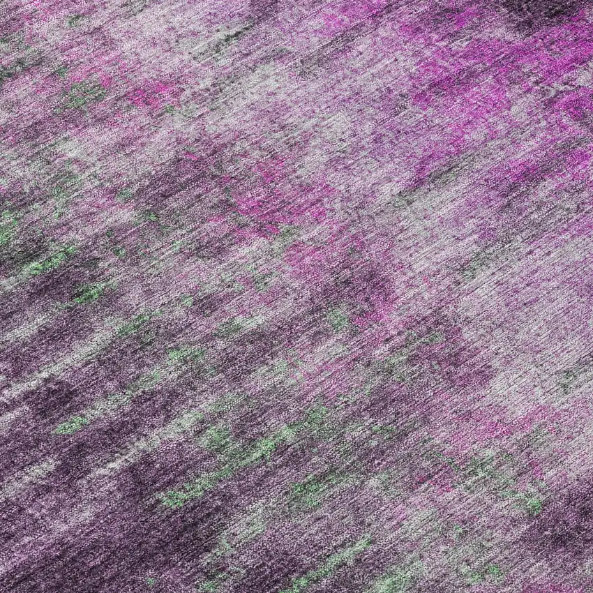 Eggplant Green And Blue Abstract Washable Indoor Outdoor Area Rug Photo 7