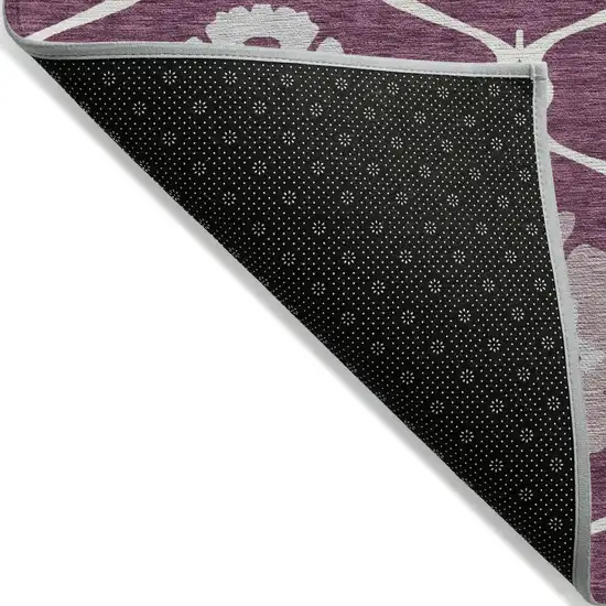 Eggplant Ivory And Gray Medallion Washable Indoor Outdoor Area Rug Photo 4