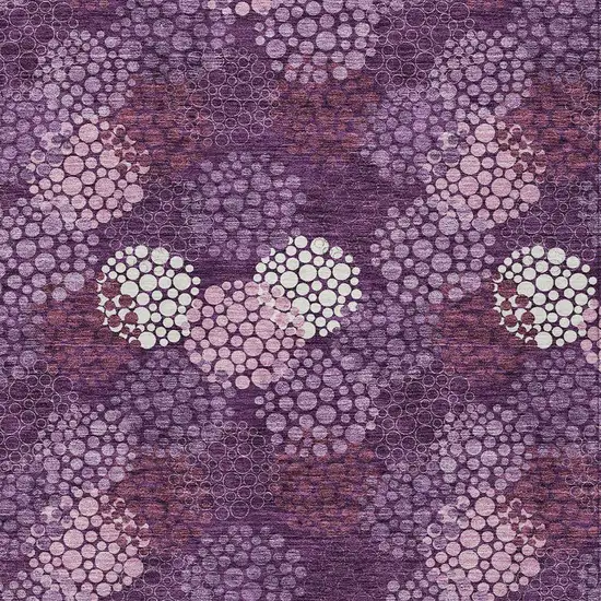 Eggplant Lavender And Ivory Polka Dot Washable Indoor Outdoor Area Rug Photo 6