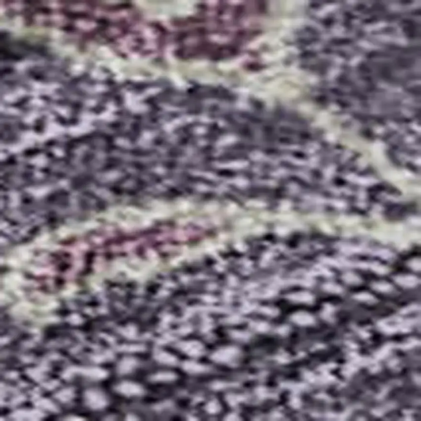 Eggplant Orange And Green Floral Washable Area Rug With UV Protection Photo 3