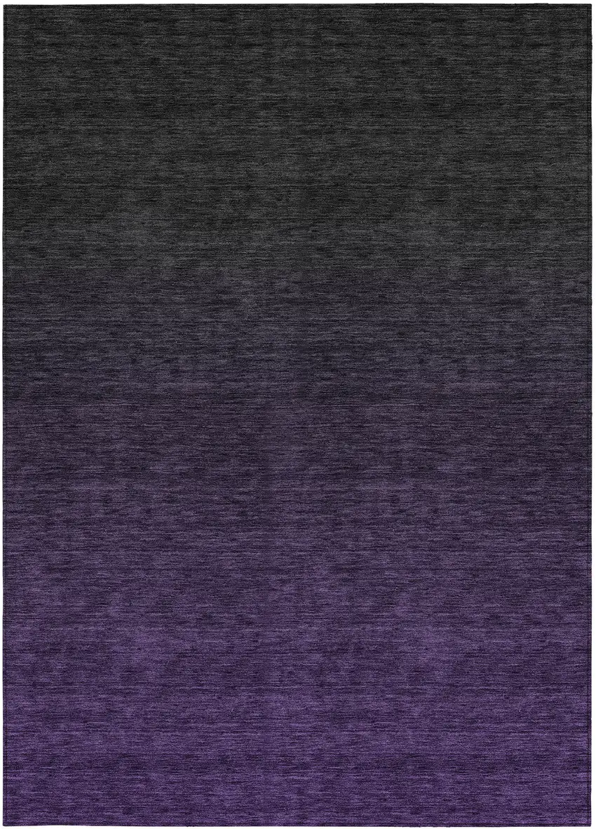 Eggplant Purple And Charcoal Abstract Washable Indoor Outdoor Area Rug Photo 7