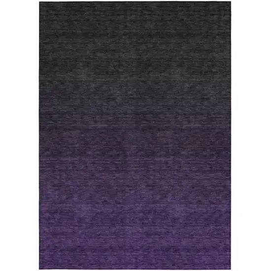 Eggplant Purple And Charcoal Abstract Washable Indoor Outdoor Area Rug Photo 7