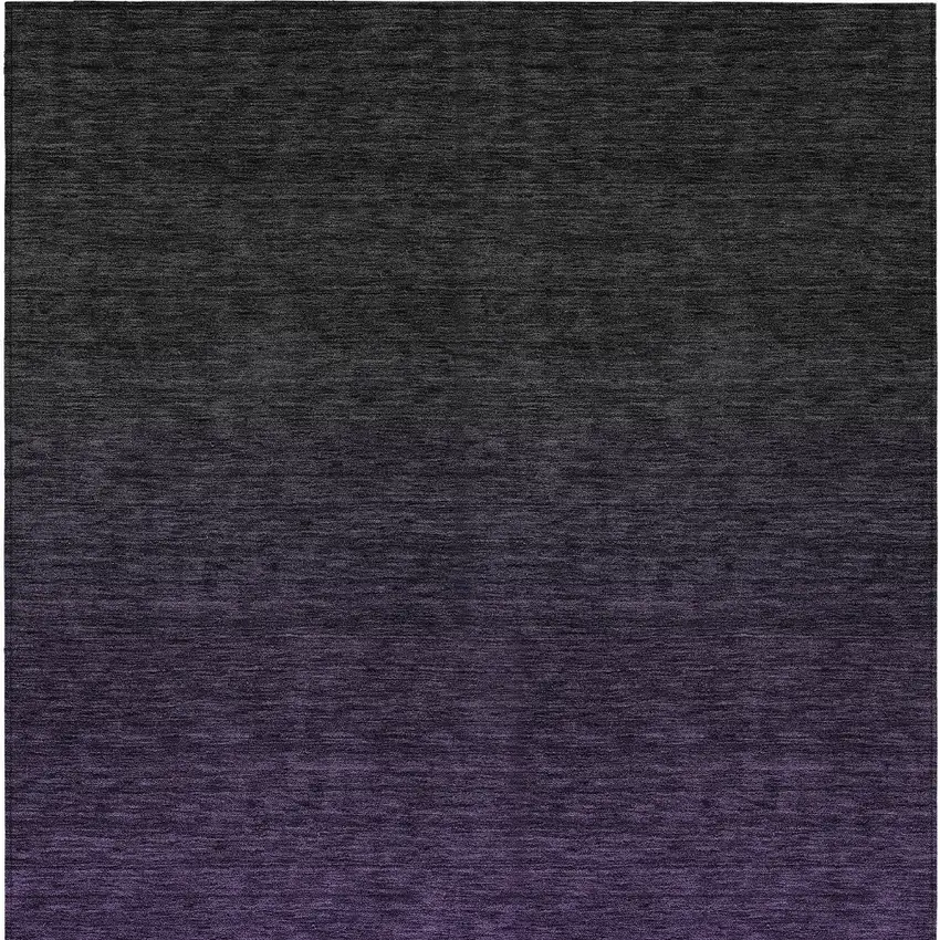 Eggplant Purple And Charcoal Abstract Washable Indoor Outdoor Area Rug Photo 6
