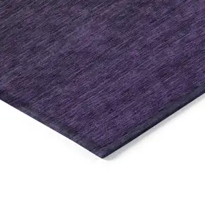 Photo of Eggplant Purple And Charcoal Abstract Washable Indoor Outdoor Area Rug