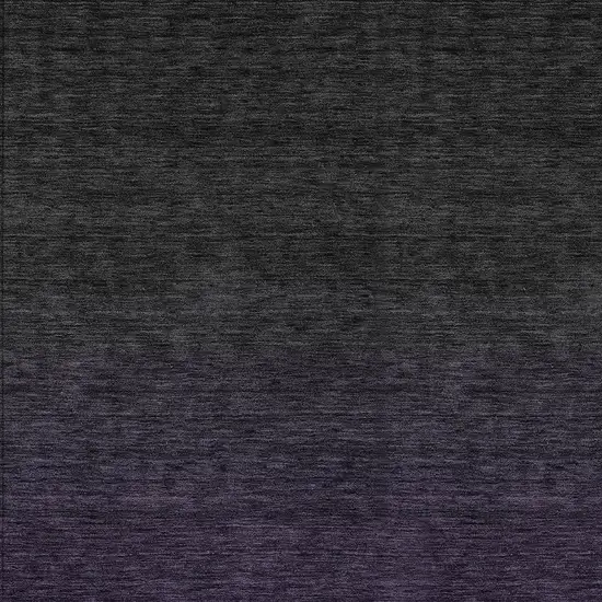 Eggplant Purple And Charcoal Abstract Washable Indoor Outdoor Area Rug Photo 8
