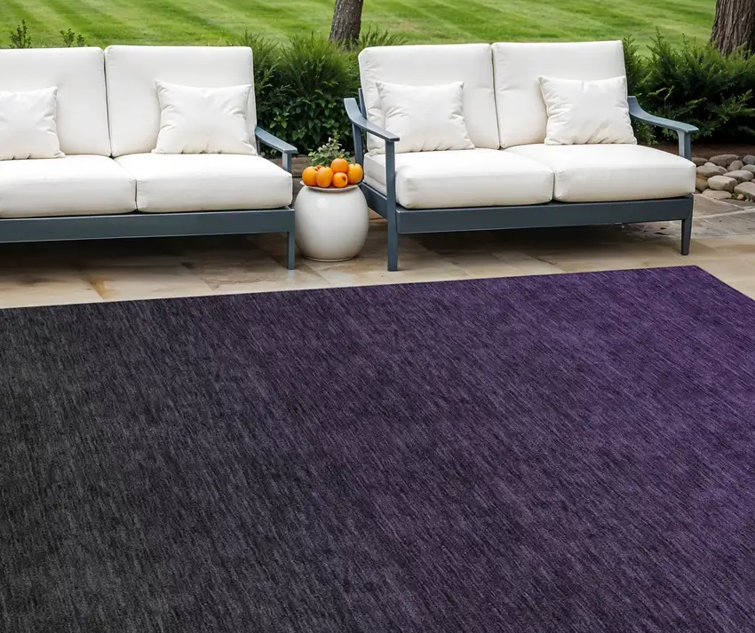 Eggplant Purple And Charcoal Abstract Washable Indoor Outdoor Area Rug Photo 2