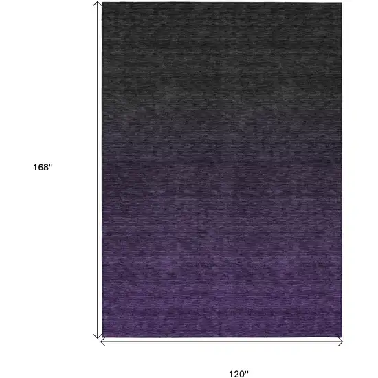 Eggplant Purple And Charcoal Abstract Washable Indoor Outdoor Area Rug Photo 7