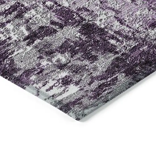 Eggplant Purple And Lavender Abstract Washable Indoor Outdoor Area Rug Photo 3