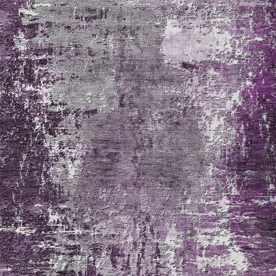 Eggplant Purple And Lavender Abstract Washable Indoor Outdoor Area Rug Photo 5