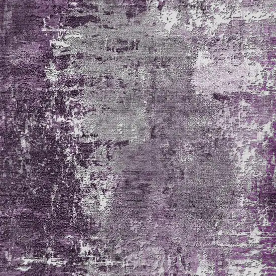 Eggplant Purple And Lavender Abstract Washable Indoor Outdoor Area Rug Photo 4