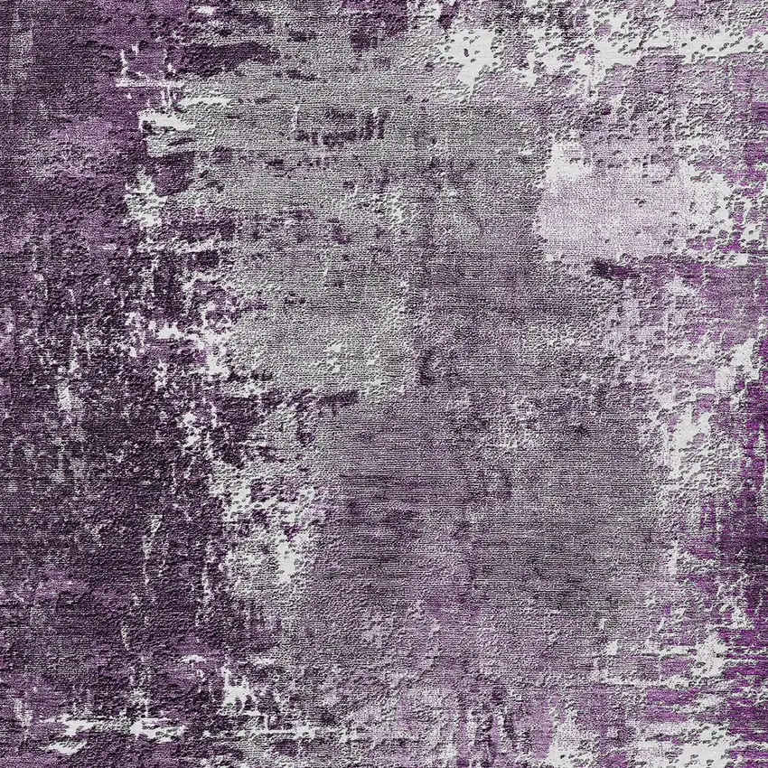 Eggplant Purple And Lavender Abstract Washable Indoor Outdoor Area Rug Photo 4