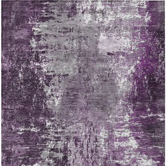 Eggplant Purple And Lavender Abstract Washable Indoor Outdoor Area Rug Photo 5