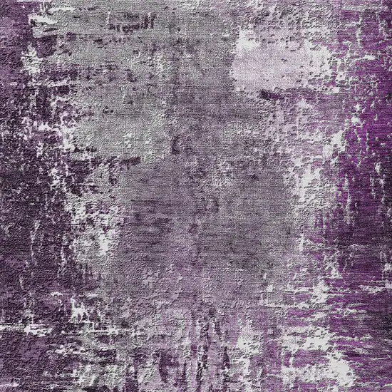 Eggplant Purple And Lavender Abstract Washable Indoor Outdoor Area Rug Photo 4
