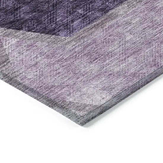 Eggplant Purple And Lavender Geometric Washable Indoor Outdoor Area Rug Photo 5