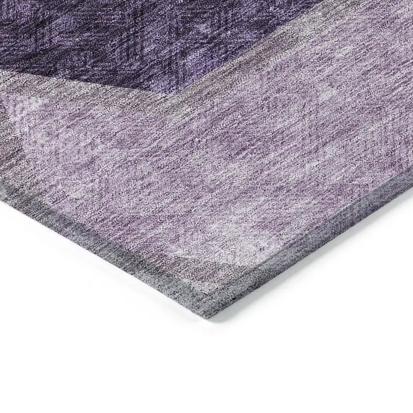 Eggplant Purple And Lavender Geometric Washable Indoor Outdoor Area Rug Photo 5