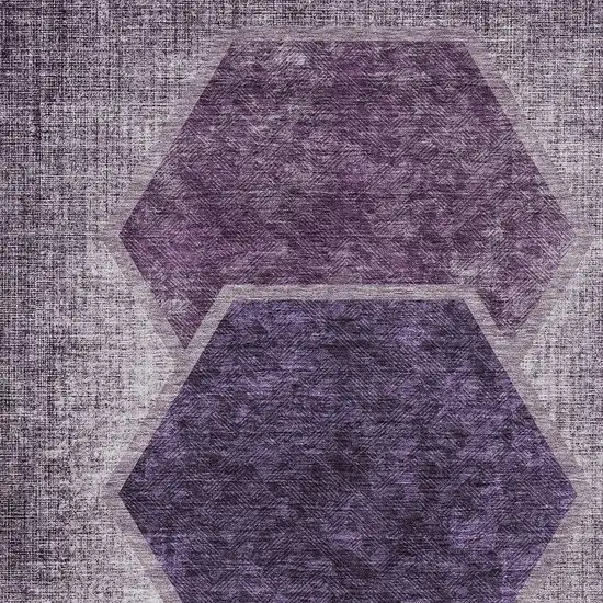 Eggplant Purple And Lavender Geometric Washable Indoor Outdoor Area Rug Photo 6