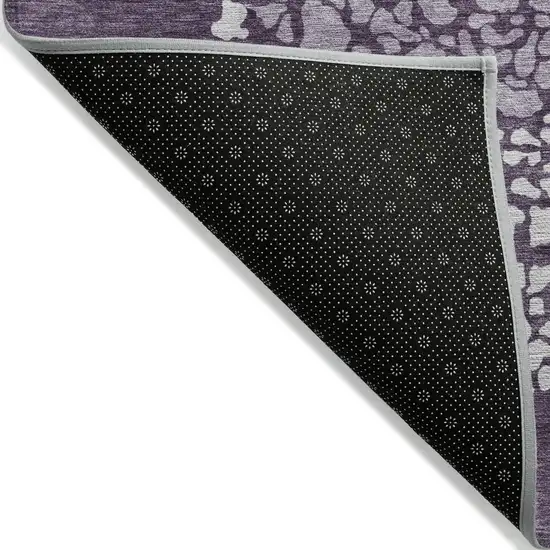 Eggplant Purple And Lilac Abstract Washable Indoor Outdoor Area Rug Photo 4
