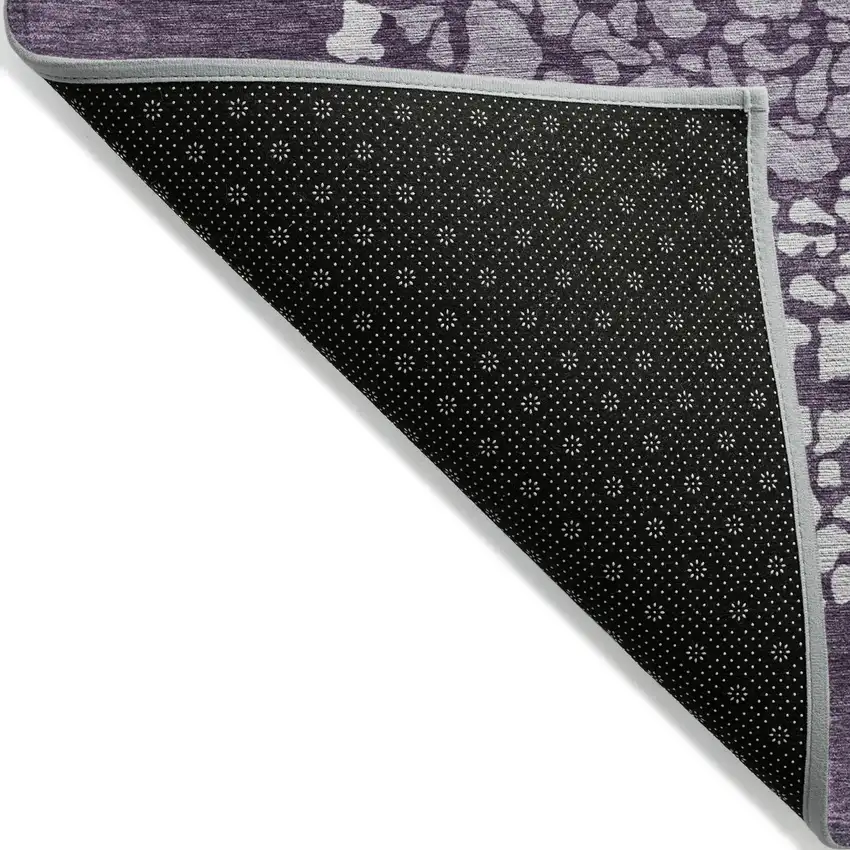 Eggplant Purple And Lilac Abstract Washable Indoor Outdoor Area Rug Photo 4