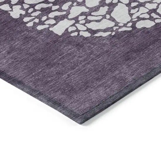Eggplant Purple And Lilac Abstract Washable Indoor Outdoor Area Rug Photo 5