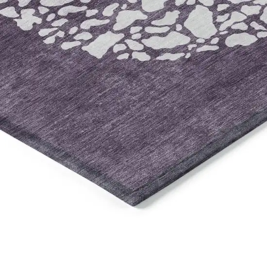 Eggplant Purple And Lilac Abstract Washable Indoor Outdoor Area Rug Photo 5