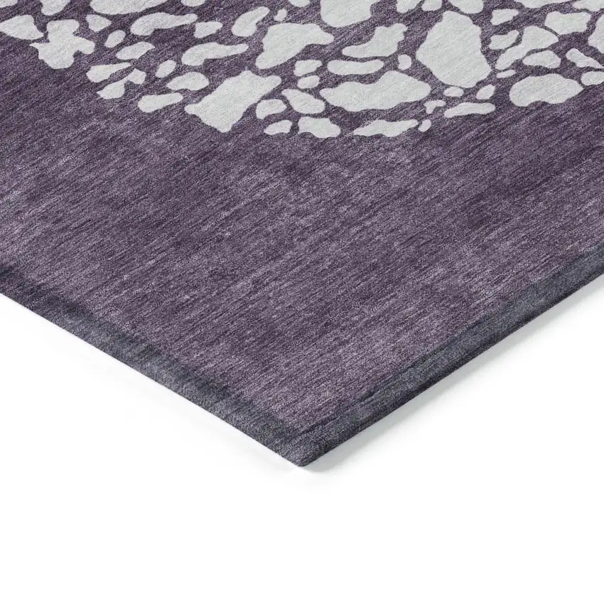Eggplant Purple And Lilac Abstract Washable Indoor Outdoor Area Rug Photo 5