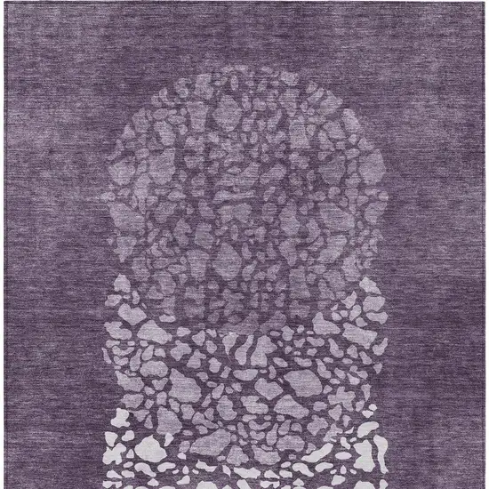 Eggplant Purple And Lilac Abstract Washable Indoor Outdoor Area Rug Photo 7
