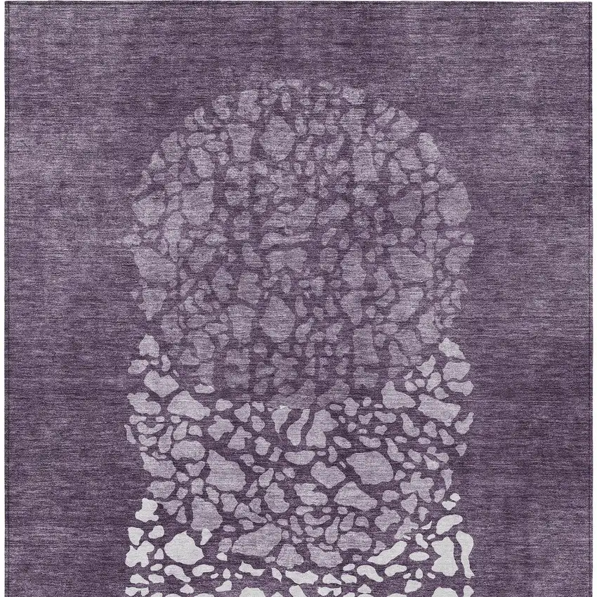 Eggplant Purple And Lilac Abstract Washable Indoor Outdoor Area Rug Photo 7