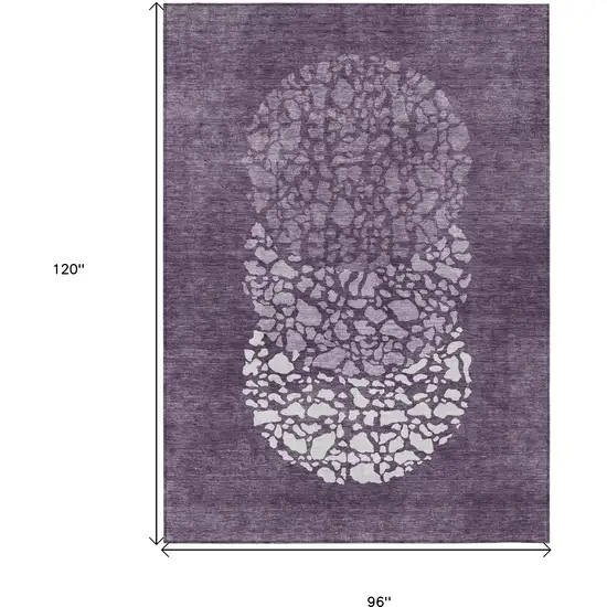 Eggplant Purple And Lilac Abstract Washable Indoor Outdoor Area Rug Photo 3