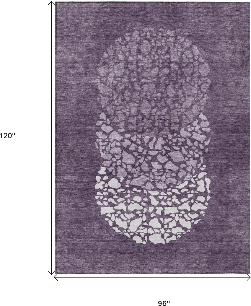 Eggplant Purple And Lilac Abstract Washable Indoor Outdoor Area Rug Photo 3