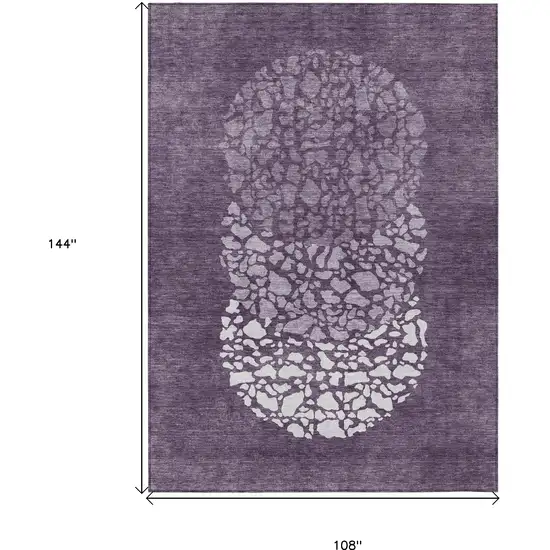 Eggplant Purple And Lilac Abstract Washable Indoor Outdoor Area Rug Photo 3