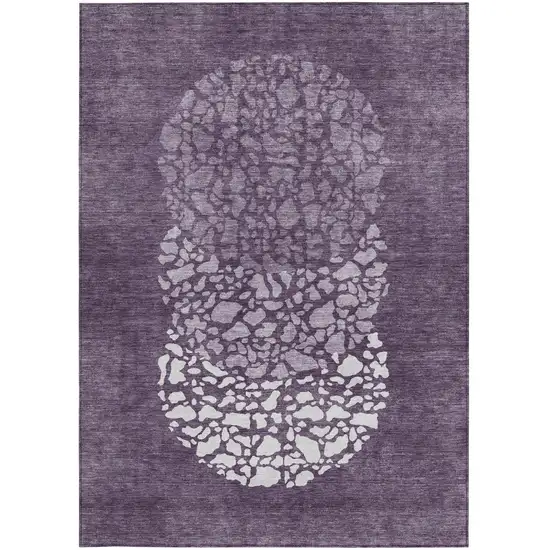 Eggplant Purple And Lilac Abstract Washable Indoor Outdoor Area Rug Photo 7